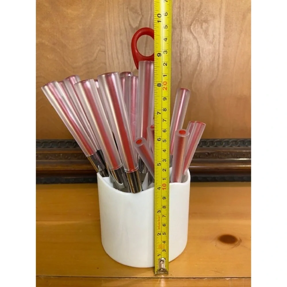 Ikea Ivar Ledang Skymta Red Acrylic 24pc Flatware Set And Holder Stainless Steel